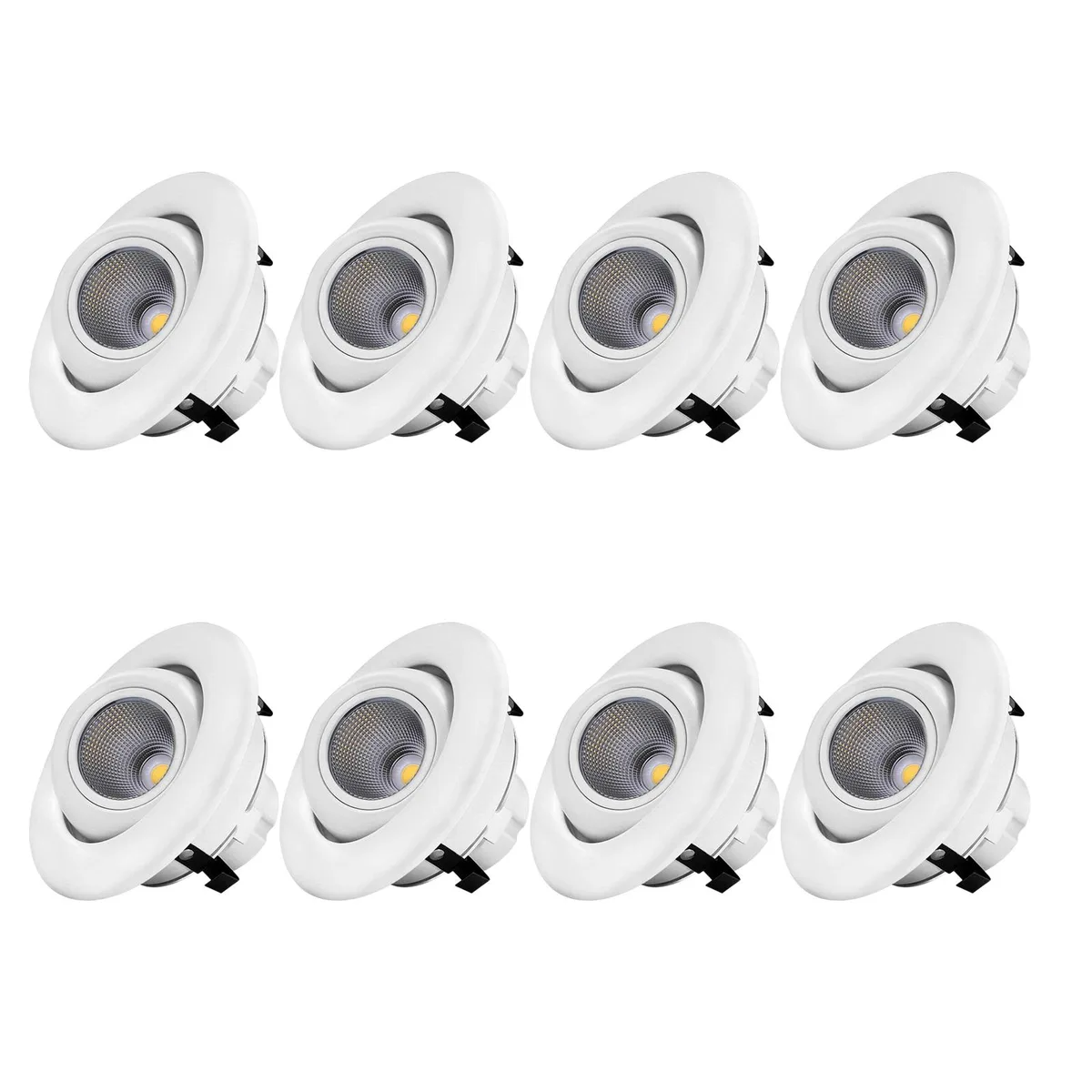 TorchStar LED TorchStar LED 8-Pack 4 Inch Gimbal Recessed Lighting 4000K 10W 725lm CRI90+ — product photo