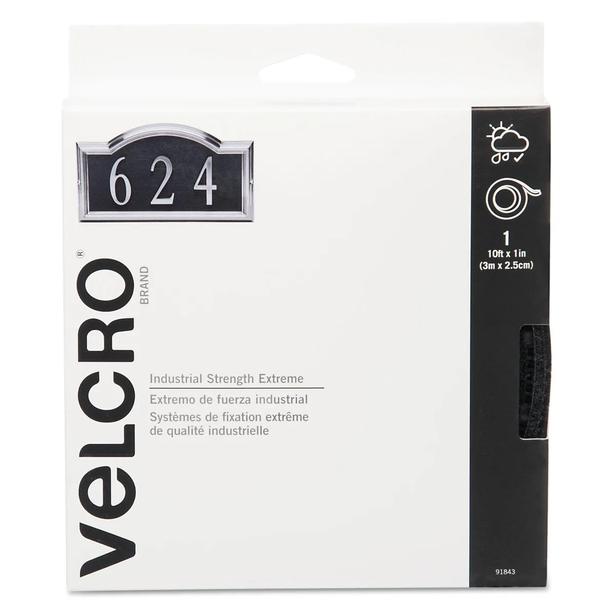 Velcro Velcro Extreme Fasteners VEK91843 Tape 1" x 10 ft Black — product photo