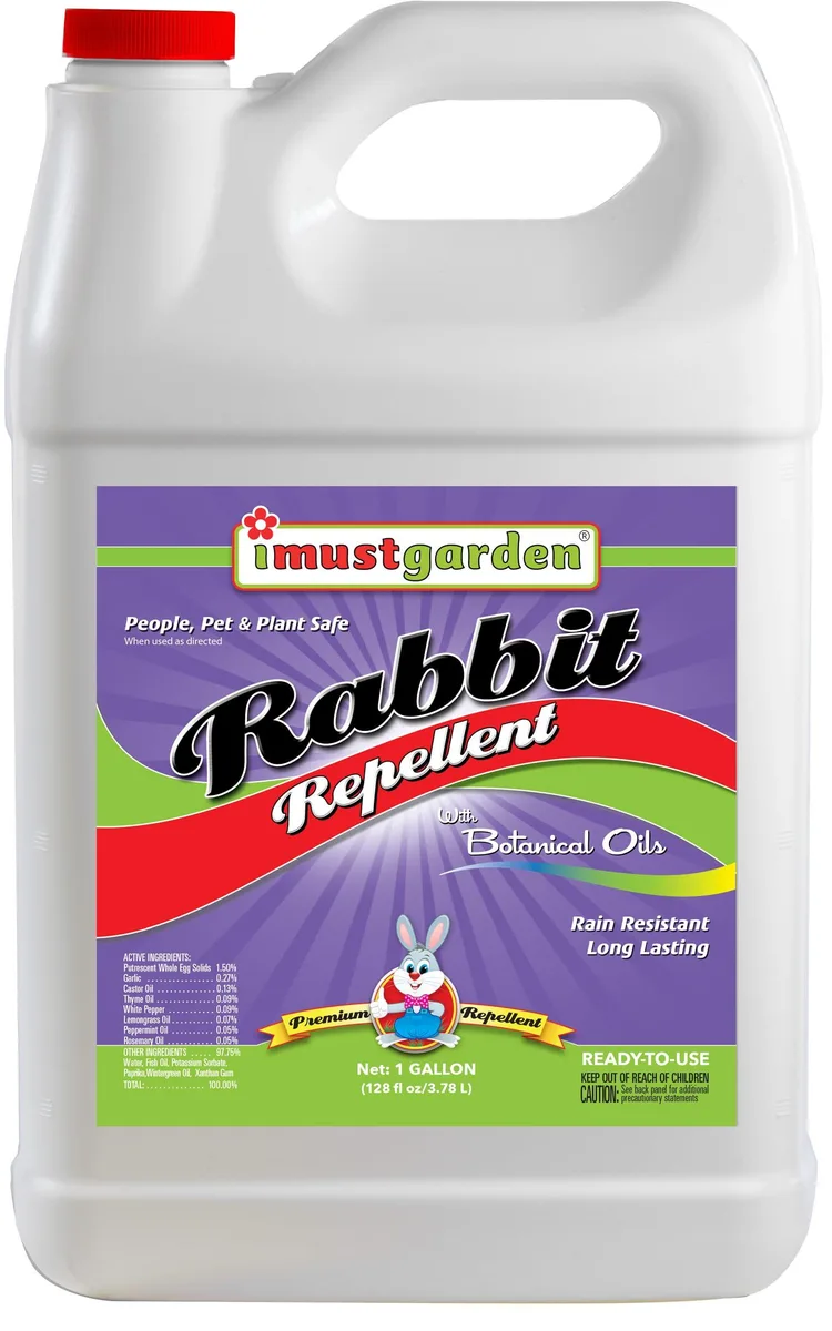 White plastic one-gallon spray bottle with mint-green label and trigger handle