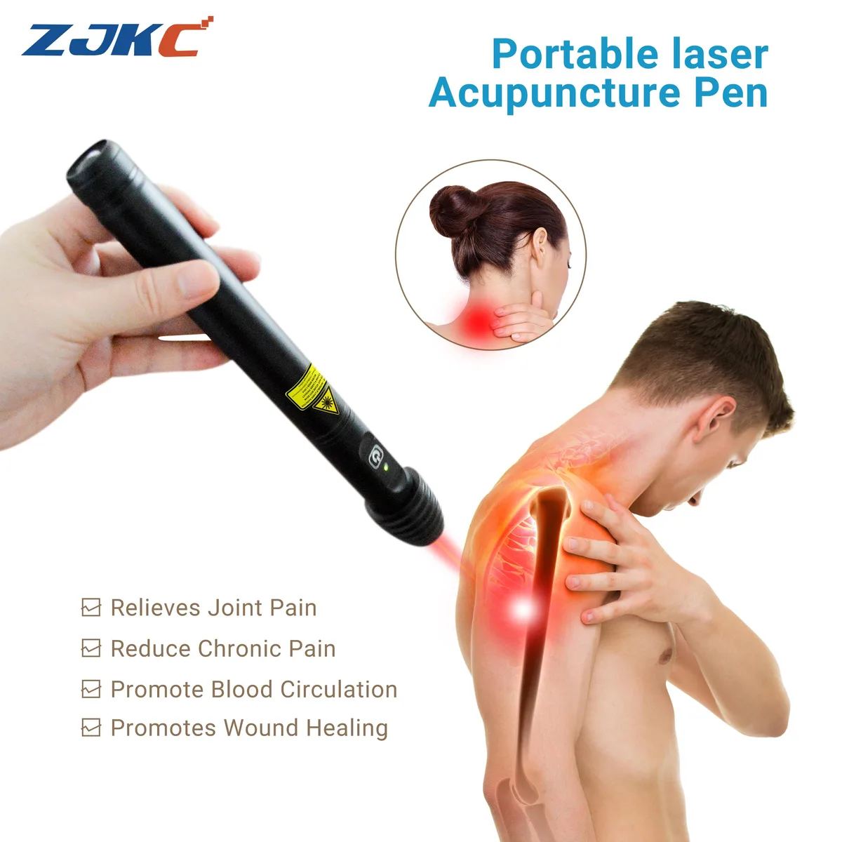ZJKC ZJKC 100mW 808nm LLLT Cold Laser Therapy Acupuncture Pen — product photo