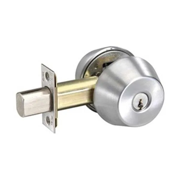 Yale double-cylinder deadbolt in satin chrome finish