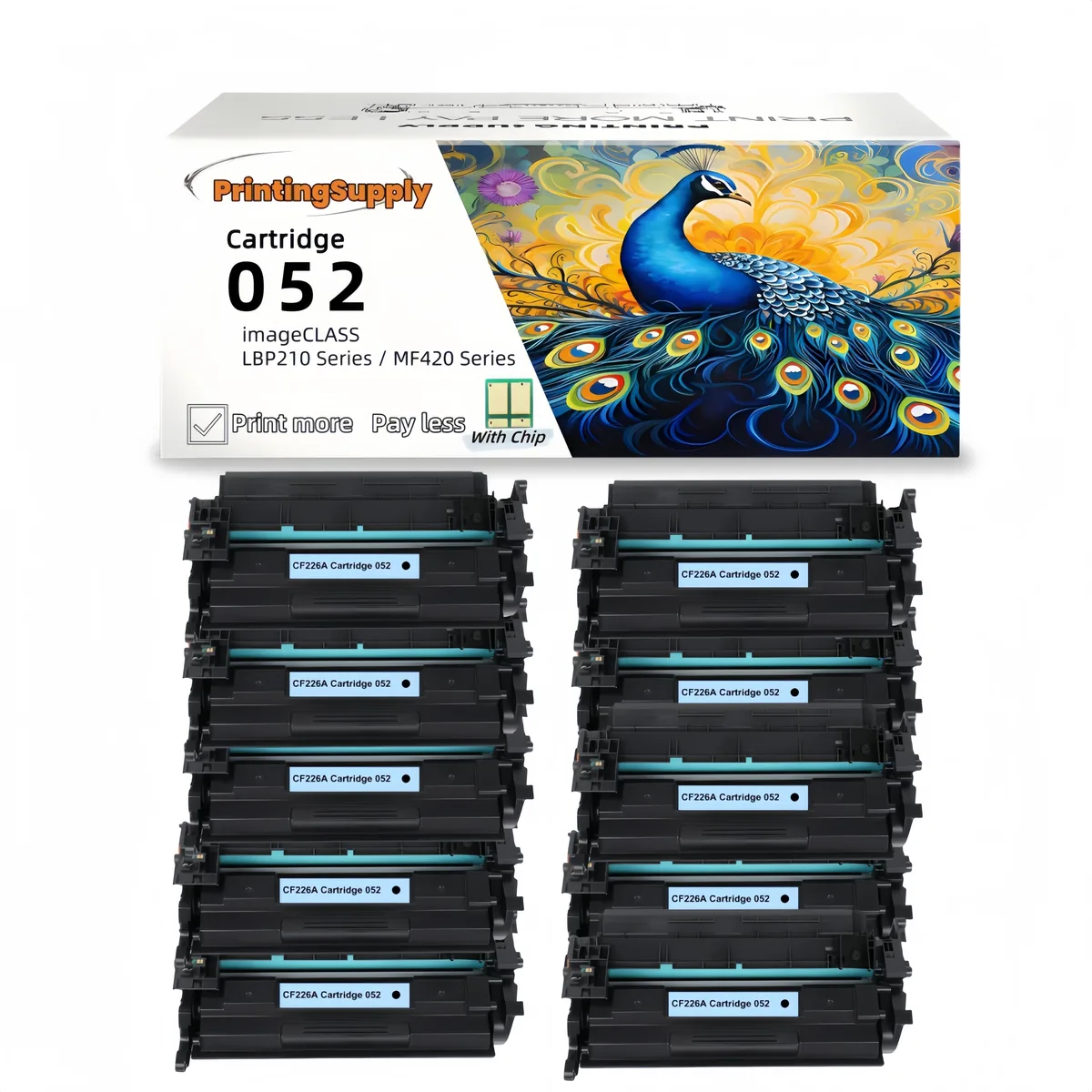 Aster Graphics Inc Aster Graphics Inc 10 Pack 052 Black Toner Cartridge — product photo