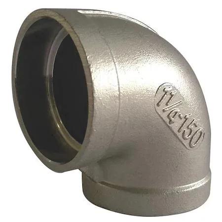 Polished 316 stainless steel 90° elbow with socket weld ends
