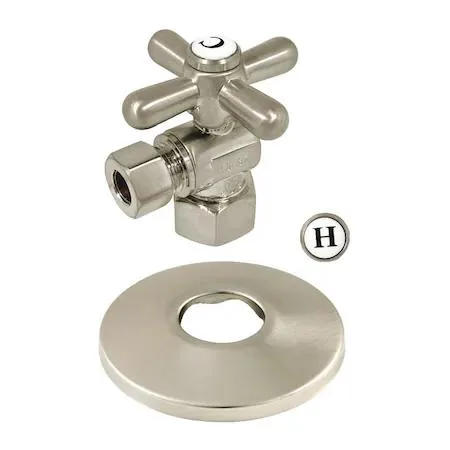 Brass quarter-turn angle stop valve with lever handle