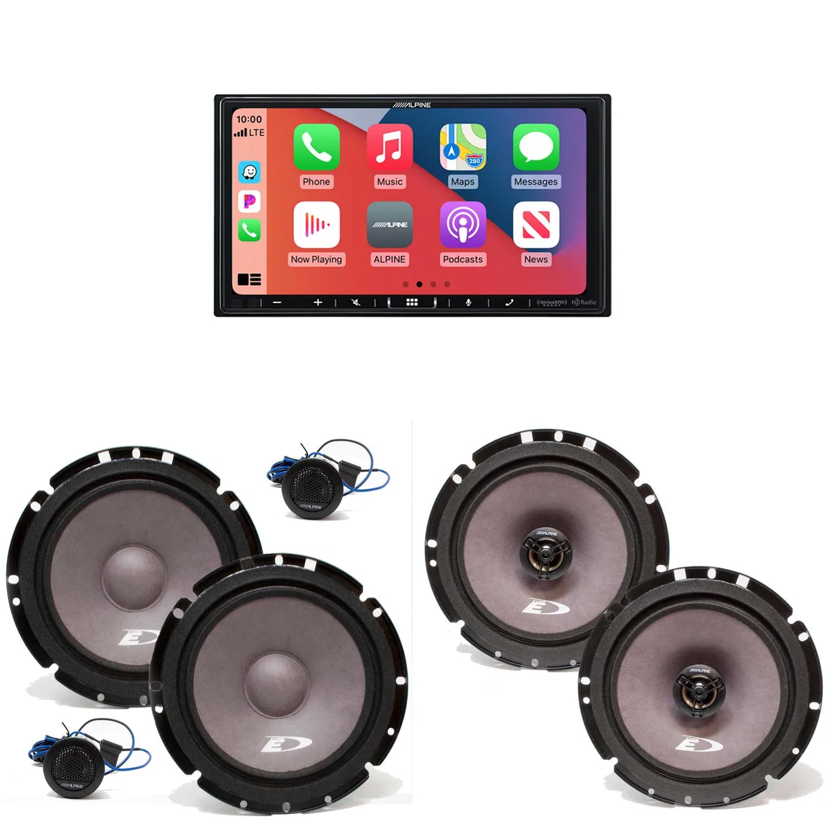 Alpine Alpine iLX-407 7-Inch Receiver w/ SXE-1751S 6.5" Component & SXE-1726S 6.5" Coax Speakers — product photo