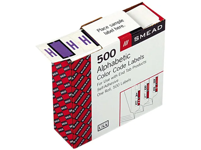 Smead Smead 67078 Label Letter H Lavender 500/Roll — product photo