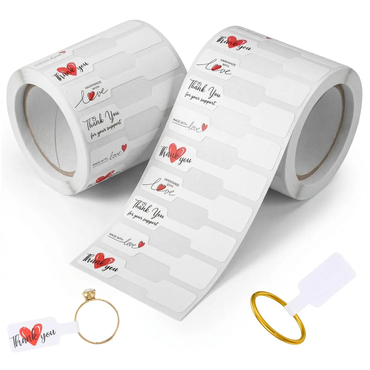  HaiFafafaing 5123GPEJ8941 Jewelry Price Tag Stickers 1000 pcs 2 Rolls 6x1.2cm — product photo