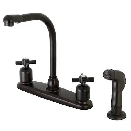MILLENNIUM 8-inch centerset kitchen faucet with side sprayer in oil-rubbed bronze finish