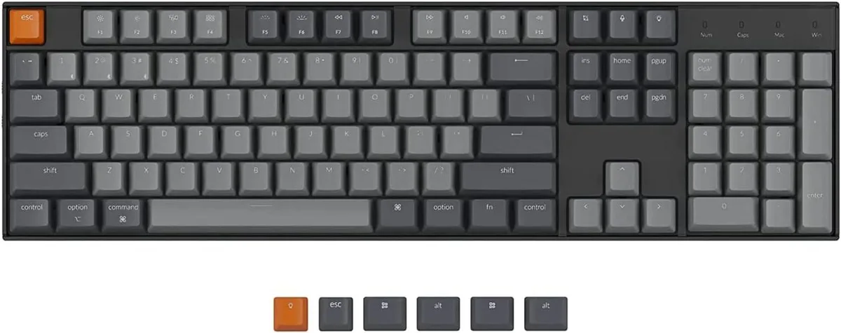 TUKO TUKO 104-Key Hot-Swappable Mechanical Gaming Keyboard Gateron G Pro Brown White LED Bluetooth 5.1 4000mAh — product photo