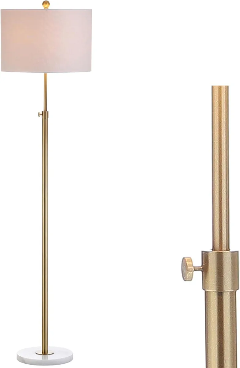 TUKO TUKO JYL3022A June 65" Adjustable Metal Marble LED Floor Lamp Brass — product photo
