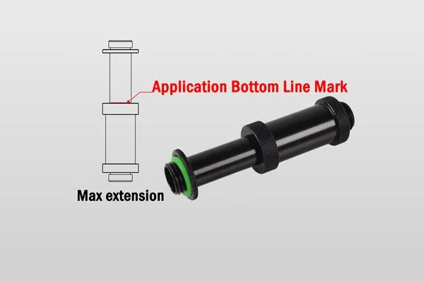 Bitspower Bitspower BP-MBDG14AALPII G1/4" Adjustable Aqua Link Pipe 41-69mm Matte Black diy cooling — product photo