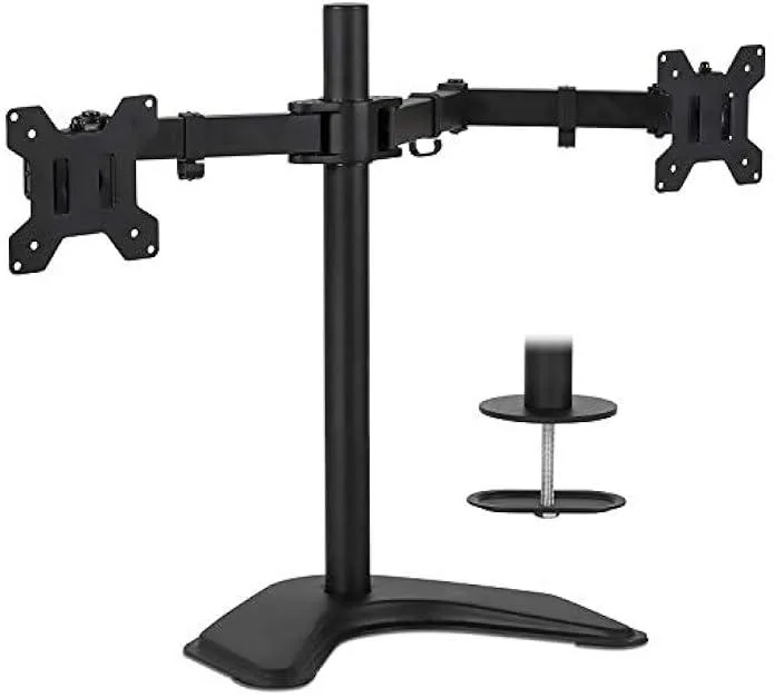 TAURKENAM TAURKENAM Dual Monitor Stand 19-32 Inch VESA 75x75 100x100 22lb Free Standing Grommet — product photo