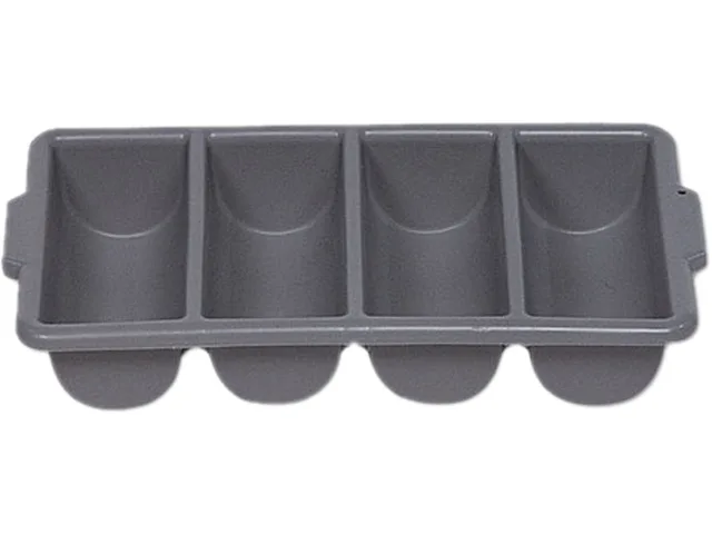 Rubbermaid Commercial Rubbermaid Commercial RCP 3362 GRA 4-Compartment Cutlery Bin, Gray, 3.75 x 11.50 x 21.25 in — product photo