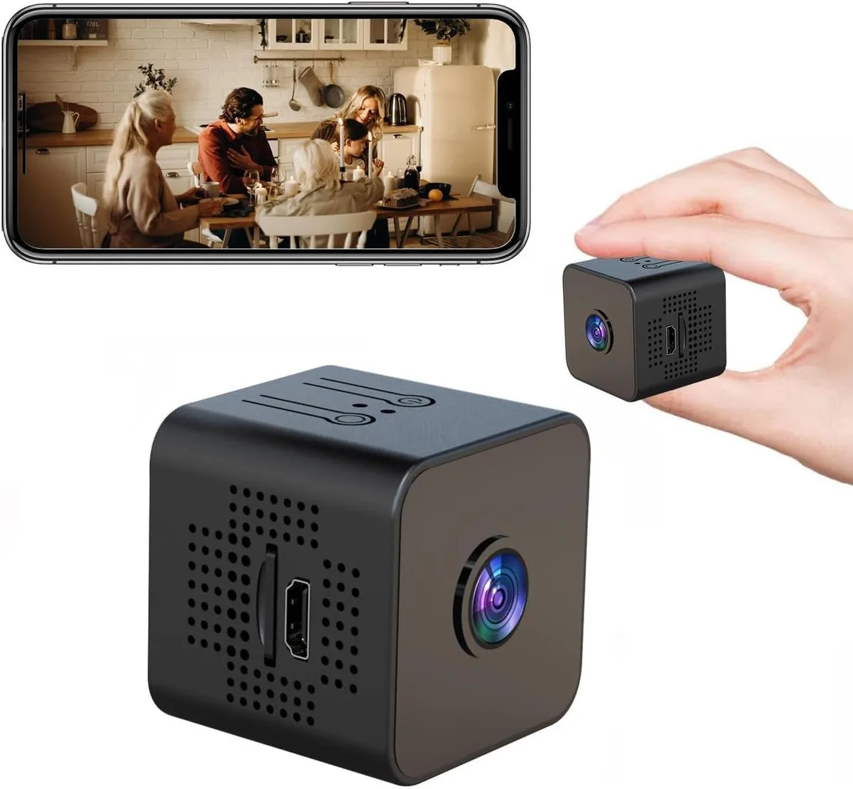 NaSR NaSR Spy Focus Camera Wireless Mini Hidden Camera 1080p Outdoor Night Vision 12h Black — product photo