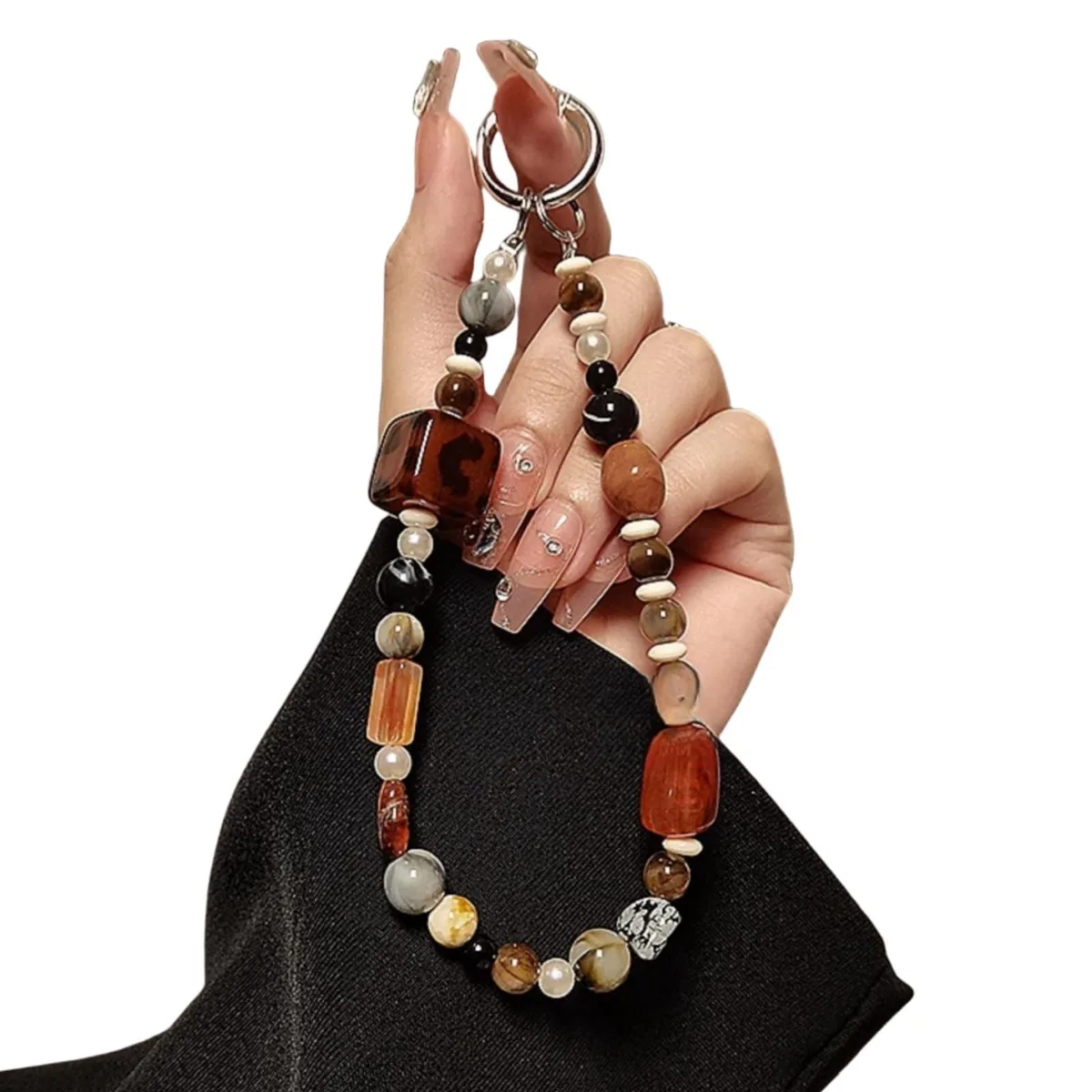  LIFCIUSO Leopard Phone Charm Amber Wrist Strap 360° 12.7 cm — product photo