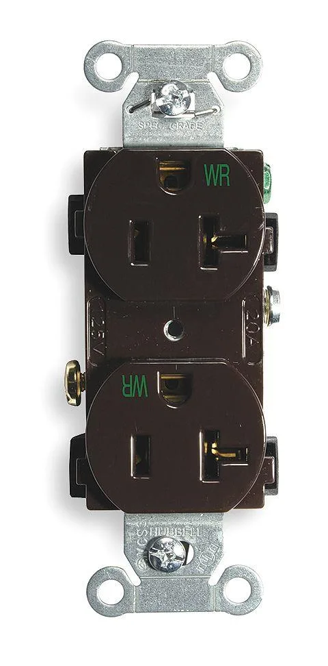 Hubbell Incorporated Hubbell Incorporated BR20WR Duplex Receptacle 20A 125V 5-20R Brown — product photo