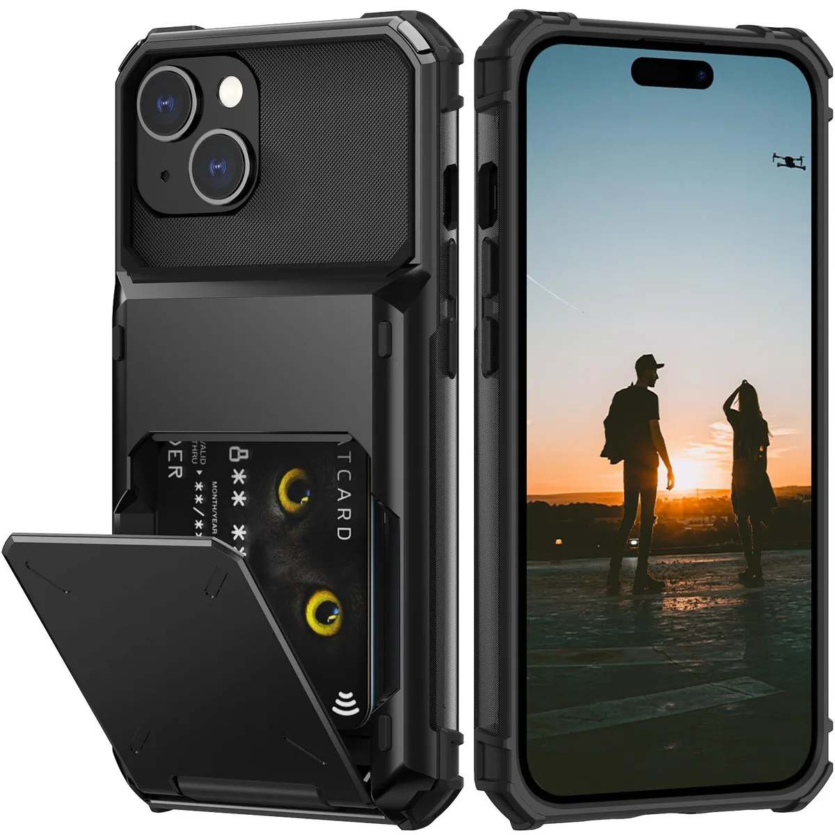 Nvollnoe iPhone 15 Case with Card Holder Black — product photo