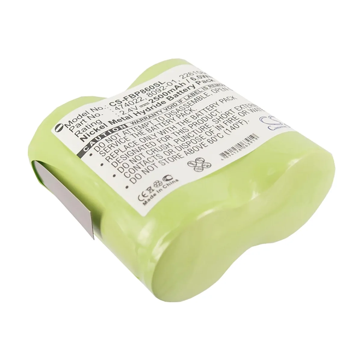 Centenex Electronics Centenex Electronics DS-CS-FBP860SL GPS battery Ni-MH 2.5 Ah Green — product photo