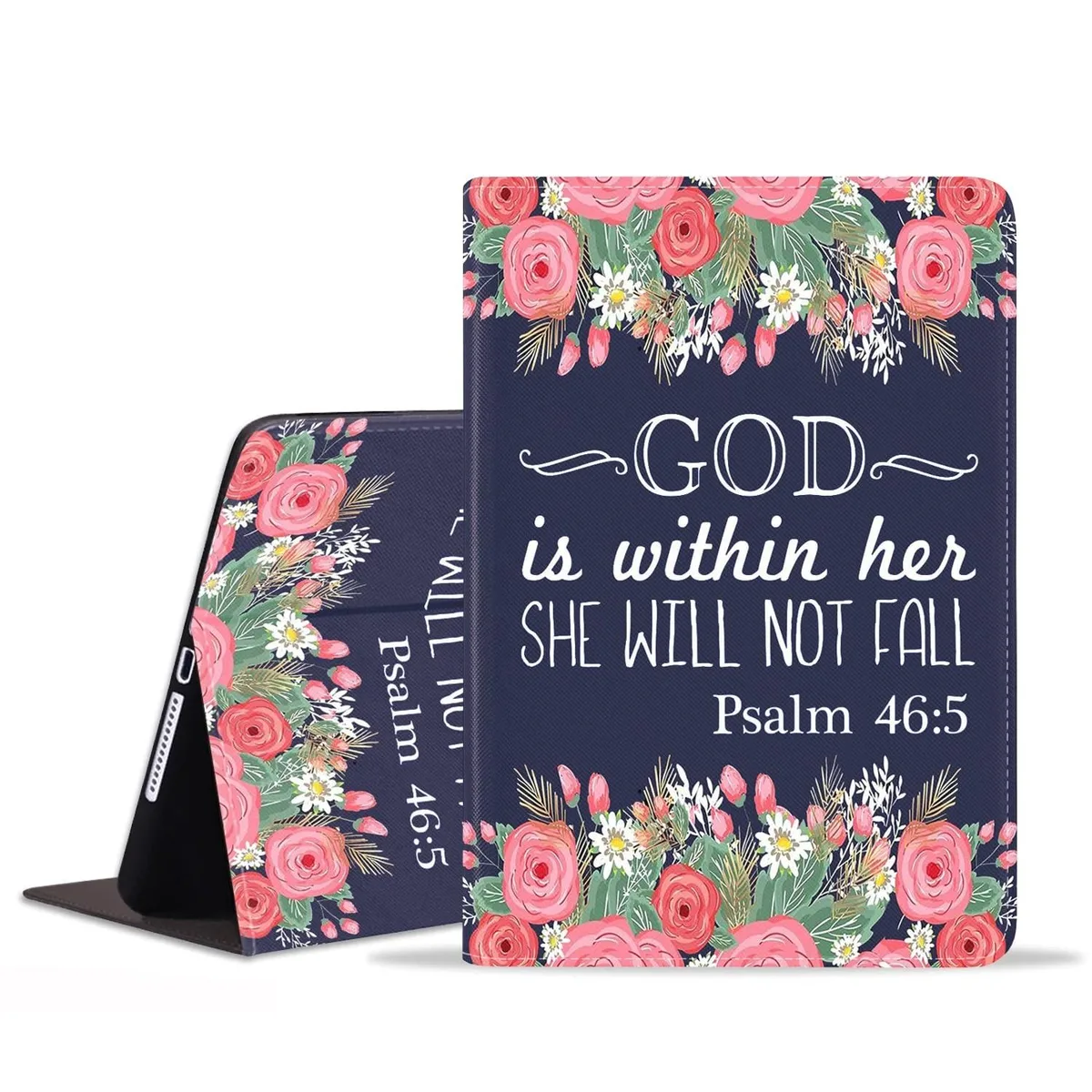 V2 Technologies V2 Technologies 2 in 1 accessory for Samsung Galaxy Tab A8 10.5 inch 2022 Floral Quote Bible Verses Psalm 46:5 — product photo