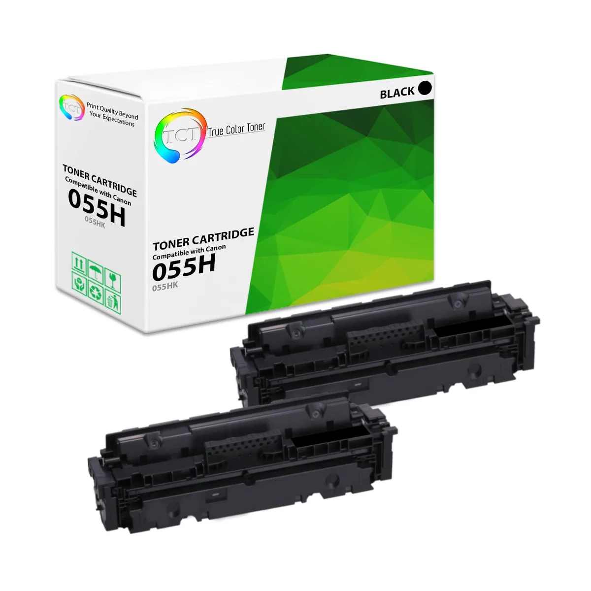 True Color Toner True Color Toner 055H Black Toner Cartridge 2 Pack 7600 Pages — product photo