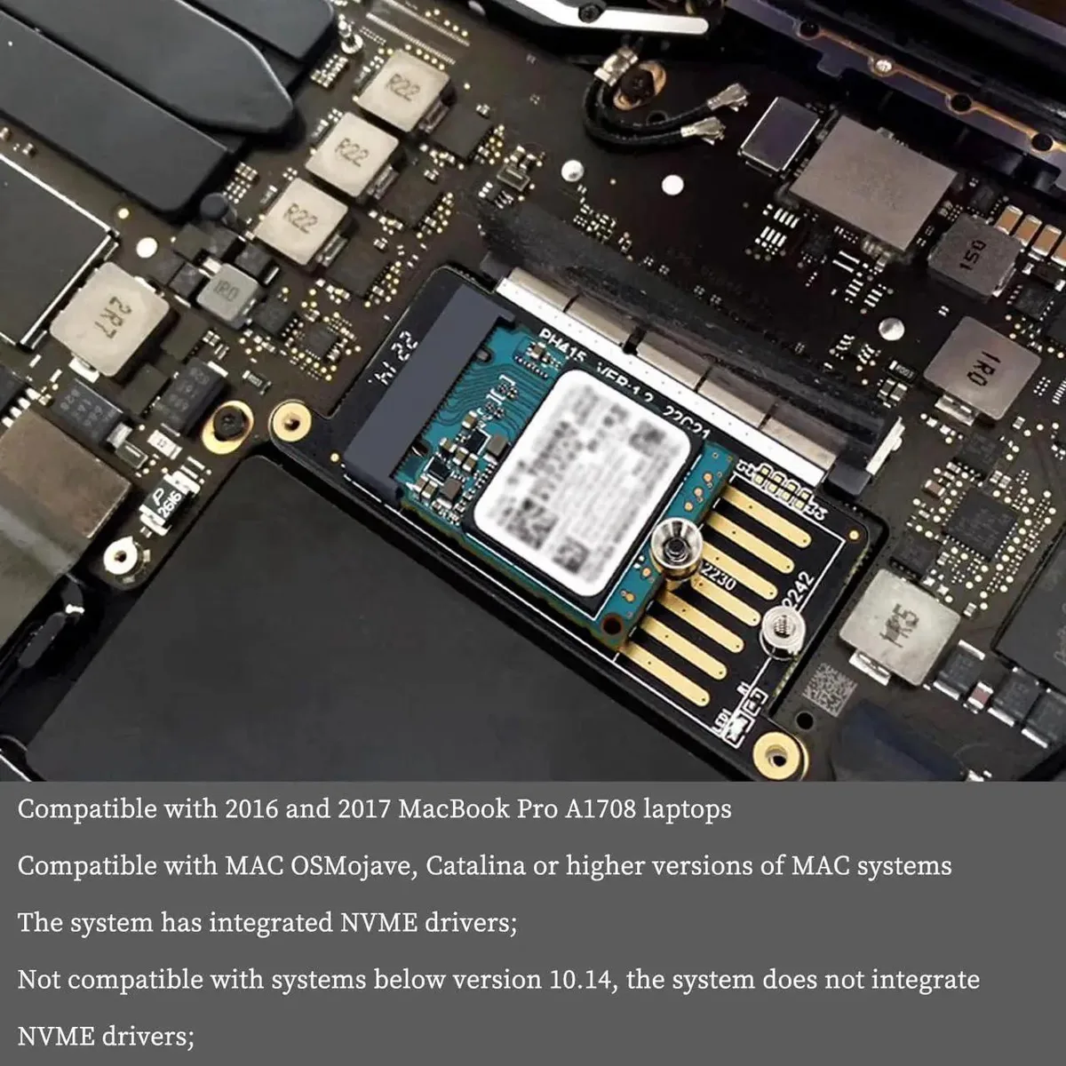SMUGDESK SMUGDESK PH415 A1708 NVMe Adapter 2230 2242 MacBook Pro 20162017 — product photo