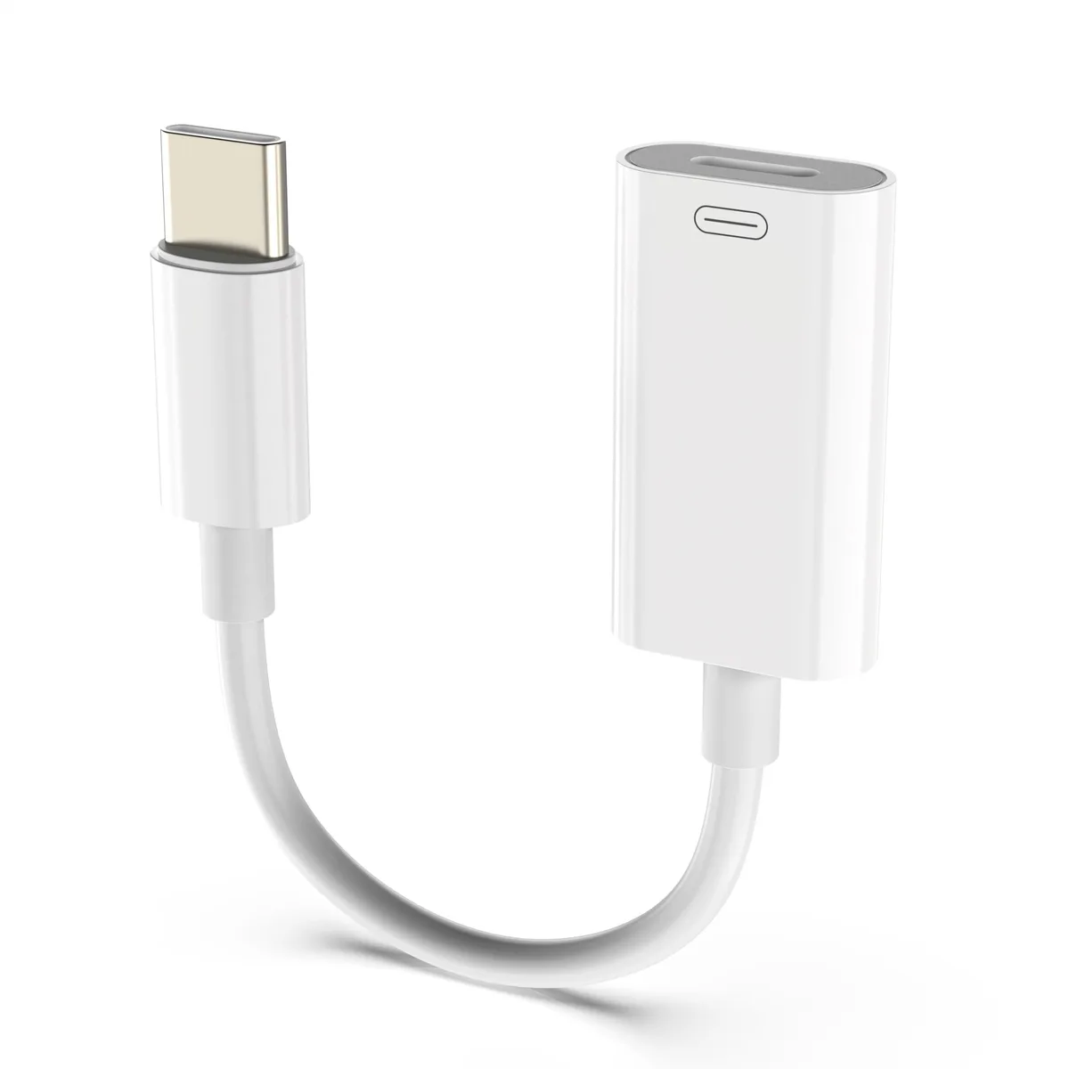 LMUBOY USB-C Male to Lightning Female Adapter White 5.9in — product photo