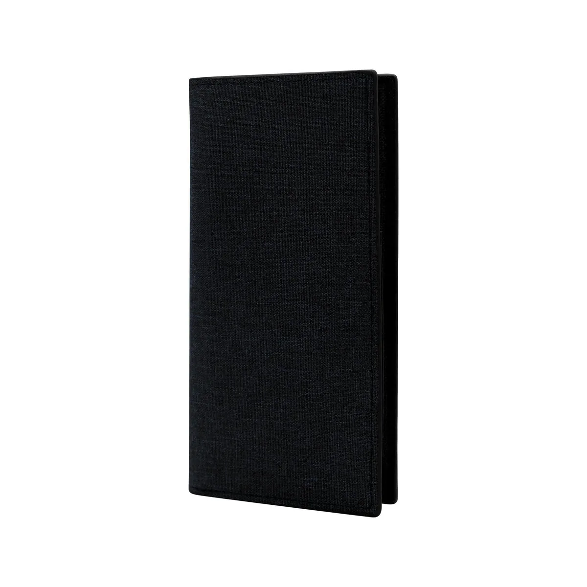  AfitLulu Canvas Long Wallet for Men Black 11 card slots — product photo