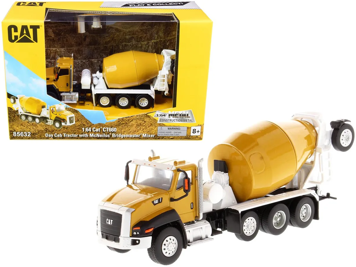 DieCast Masters DieCast Masters CAT CT660 Day Cab Tractor w/ McNeilus Bridgemaster Concrete Mixer 1/64 — product photo