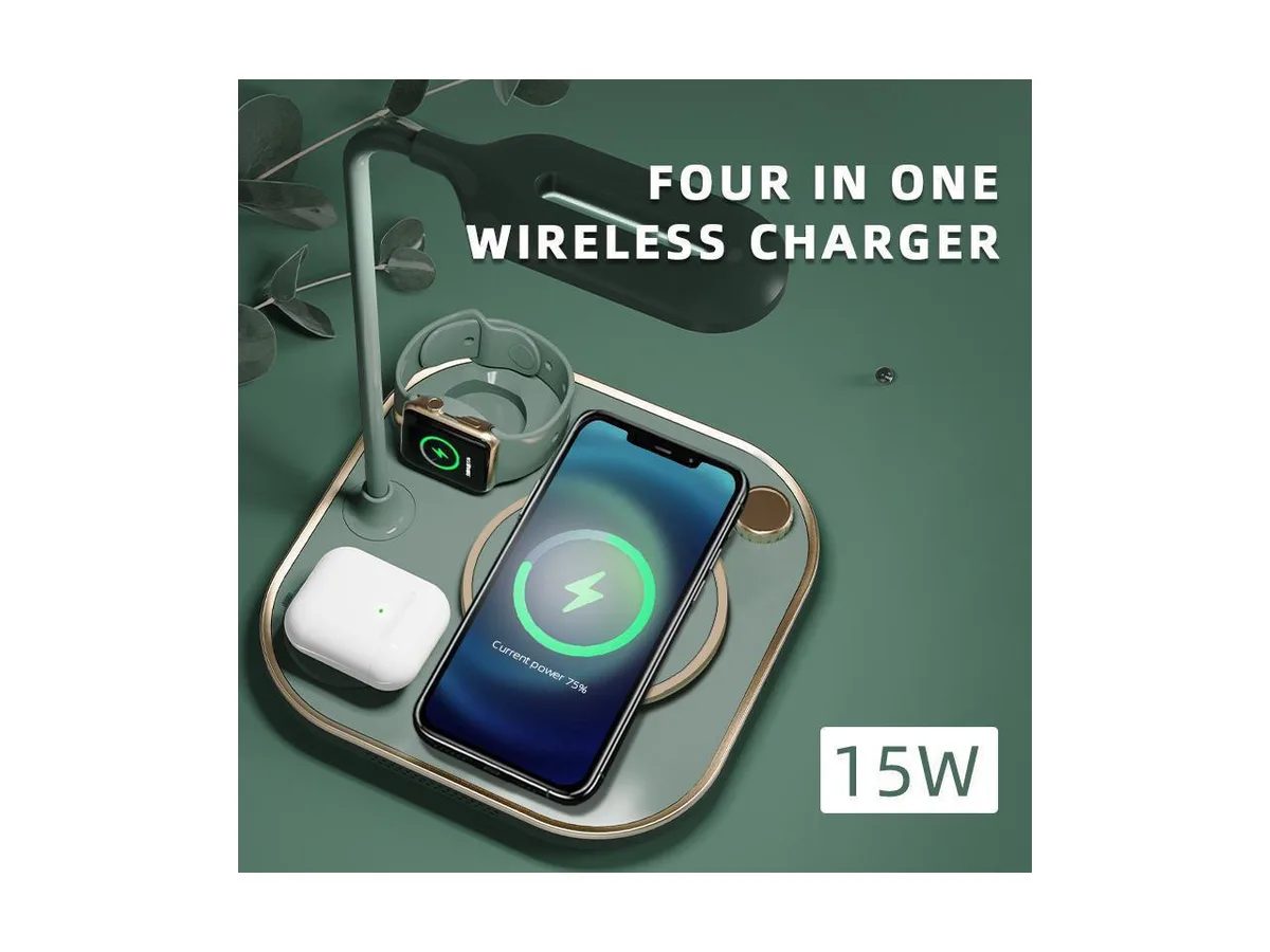KEHIPI KEHIPI 4-in-1 Wireless Charger Desk Lamp Green 15W — product photo