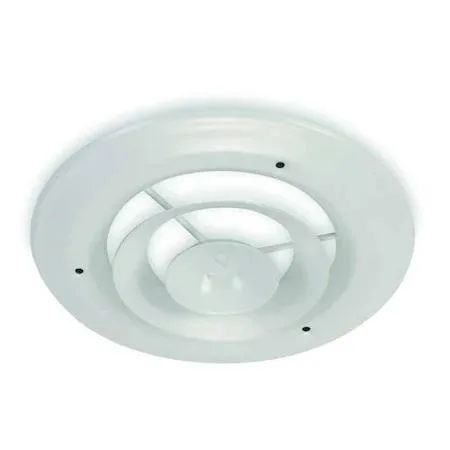 White round steel ceiling diffuser with stepped cone face