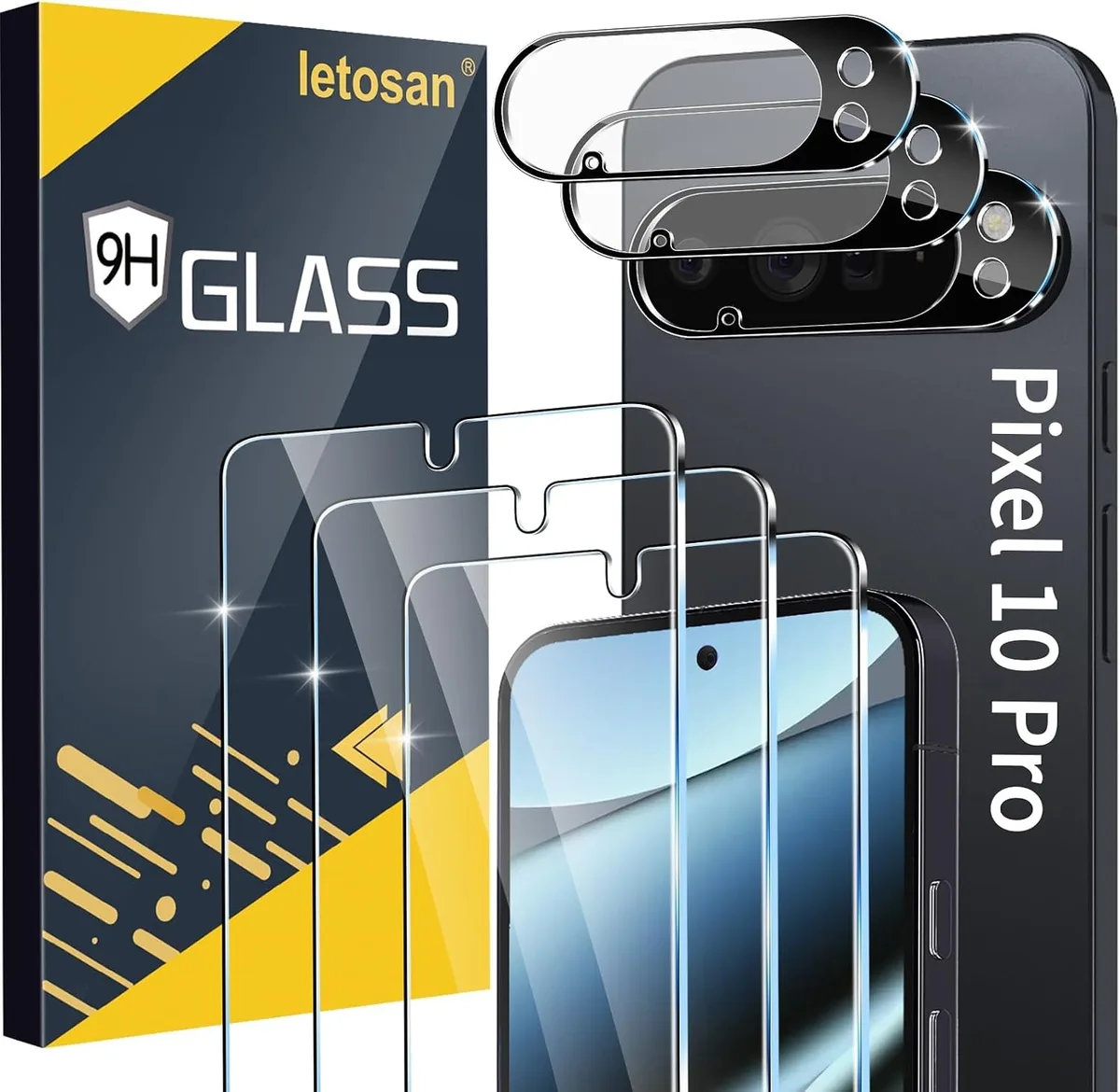 NuoTo NuoTo 3 Pack Screen &amp; Camera Lens Protectors for Google Pixel 10 Pro 6.3 Inch — product photo