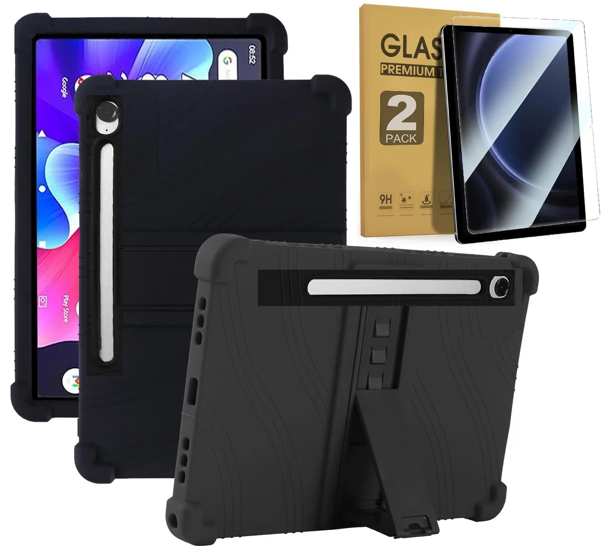 anicestore anicestore SM-X400/X406B laptop case 10.9 inch tablet tempered glass silicone adjustable stand black — product photo