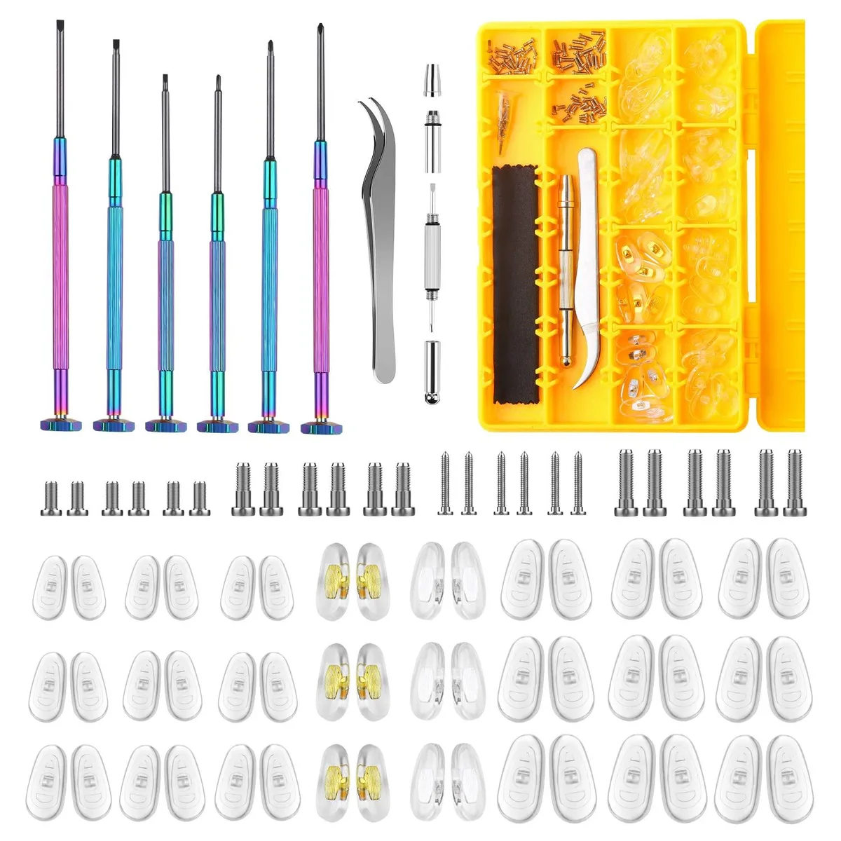  HIKETOLIGHT Eyeglass Repair Kit 24 Pairs Nose Pads Yellow — product photo