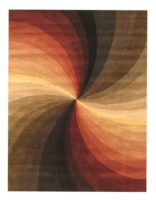 EORC EORC Hand-Tufted Swirl Wool Area Rug 5' x 8' Brown/Gold — product photo