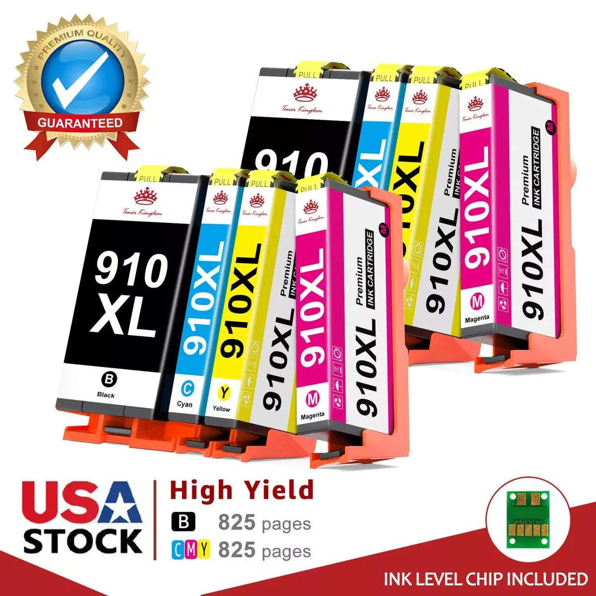 V4ink V4ink 910XL Ink Cartridge 8-Pack for OfficeJet 8010 8012 8020 8022 8024 8025 Pro 8028 — product photo