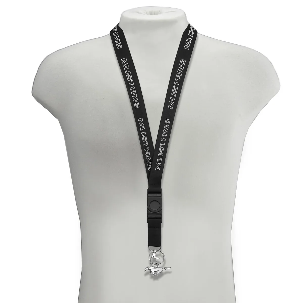 iPick Image, LLC iPick Image, LLC Ford Mustang Black Strap ID Holder Lanyard with 3D Metal Key Chain Charm — product photo