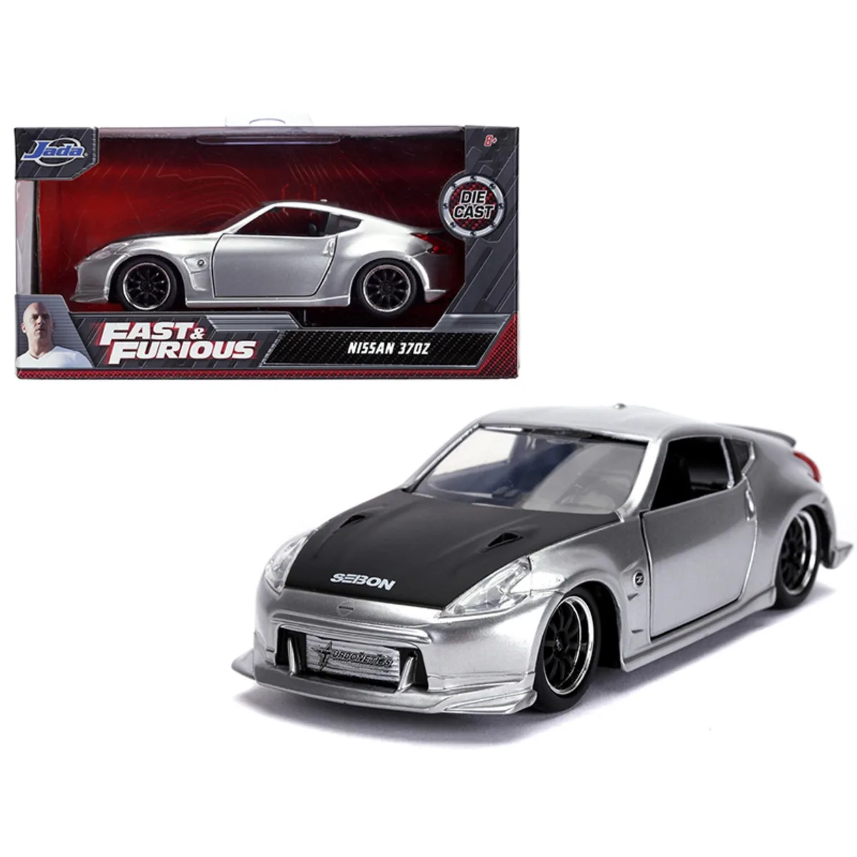 Jada Jada Nissan 370Z Silver Black Hood Fast Furious 1/32 Diecast Vehicle — product photo