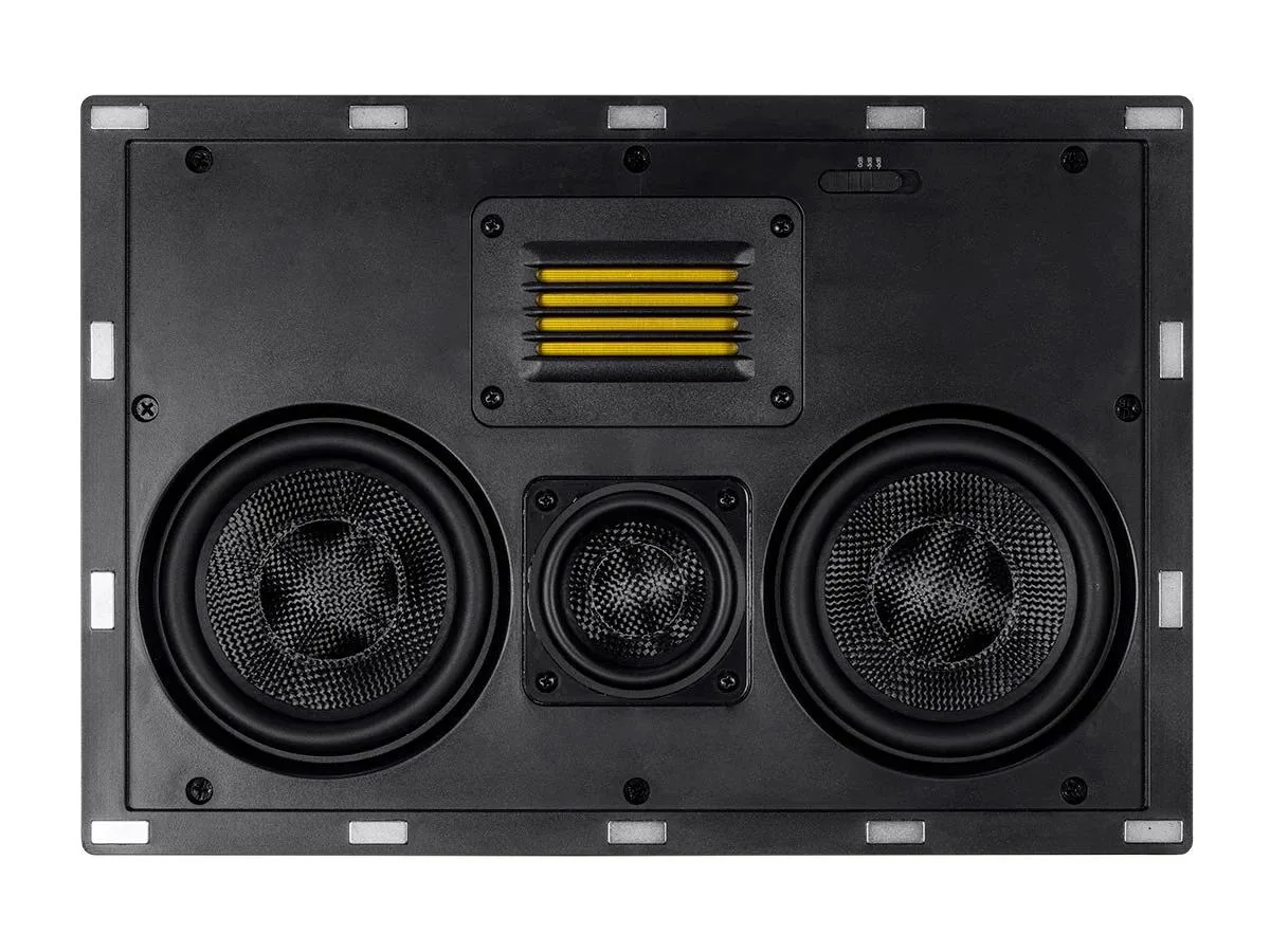 Monoprice Inc. Monoprice 124431 3-Way Carbon Fiber In-Wall Center Channel Dual 5.25-inch Ribbon Tweeter Amber Series — product photo