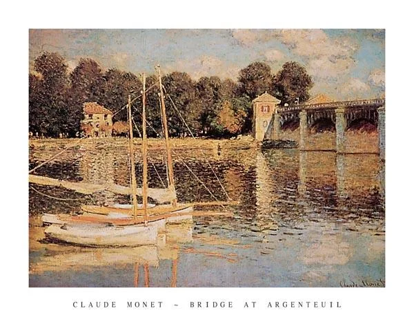 Poster print of Monet's Bridge at Argenteuil, 14 by 11 inches, rolled in tube