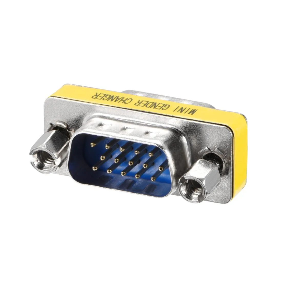 Unique-Bargains Unique-Bargains DB15 VGA Gender Changer 15 Pin Male to Male 3-row Blue — product photo