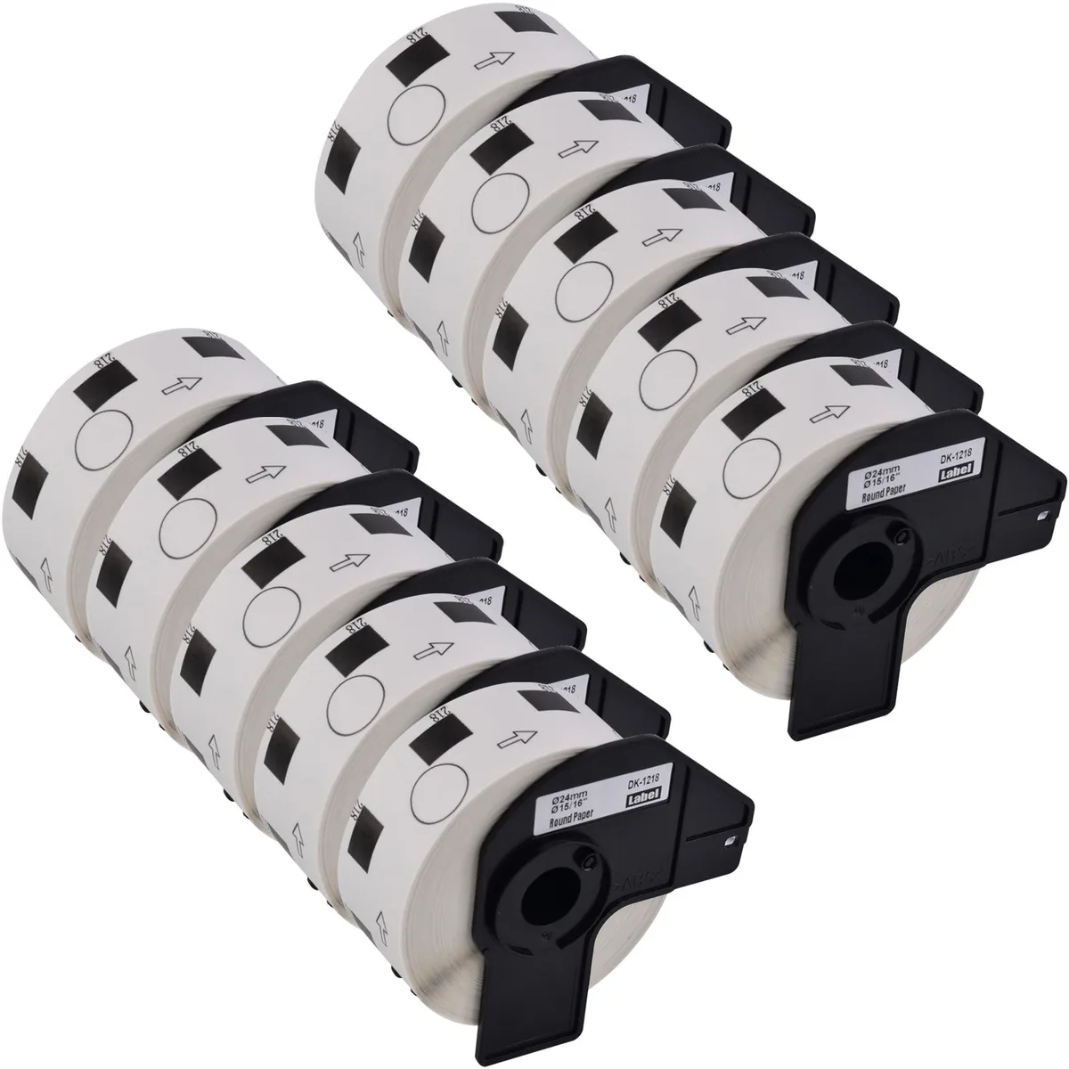 GREENCYCLE GREENCYCLE DK-1218 10-roll 24mm round label — product photo