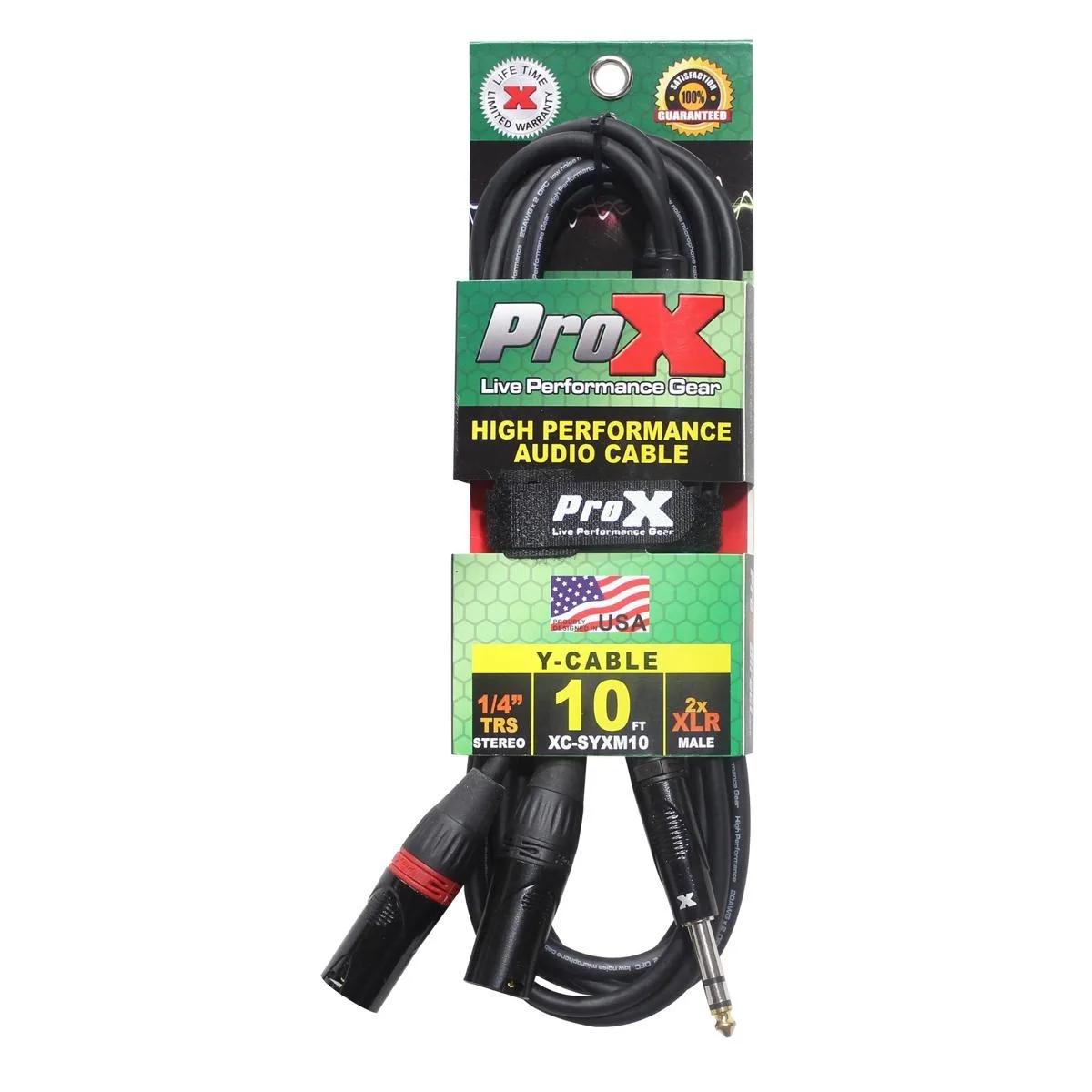 ProX ProX XC-SYXM10 10' 1/4" TRS-M to Dual XLR3-M Y Cable — product photo