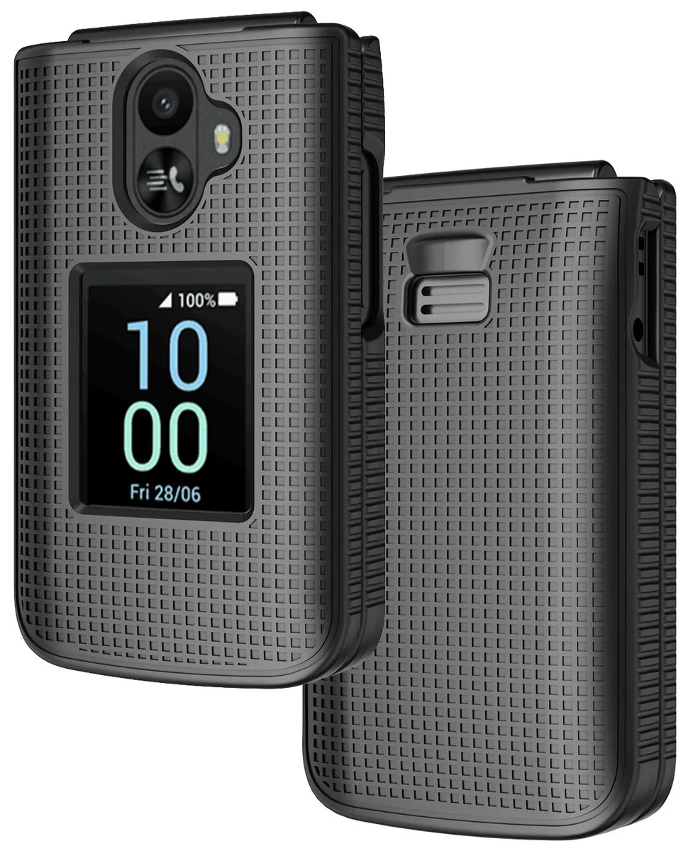 Nakedcellphone Nakedcellphone Grid Texture Hard Case for TCL Flip 3 (2024, T435) - Black — product photo