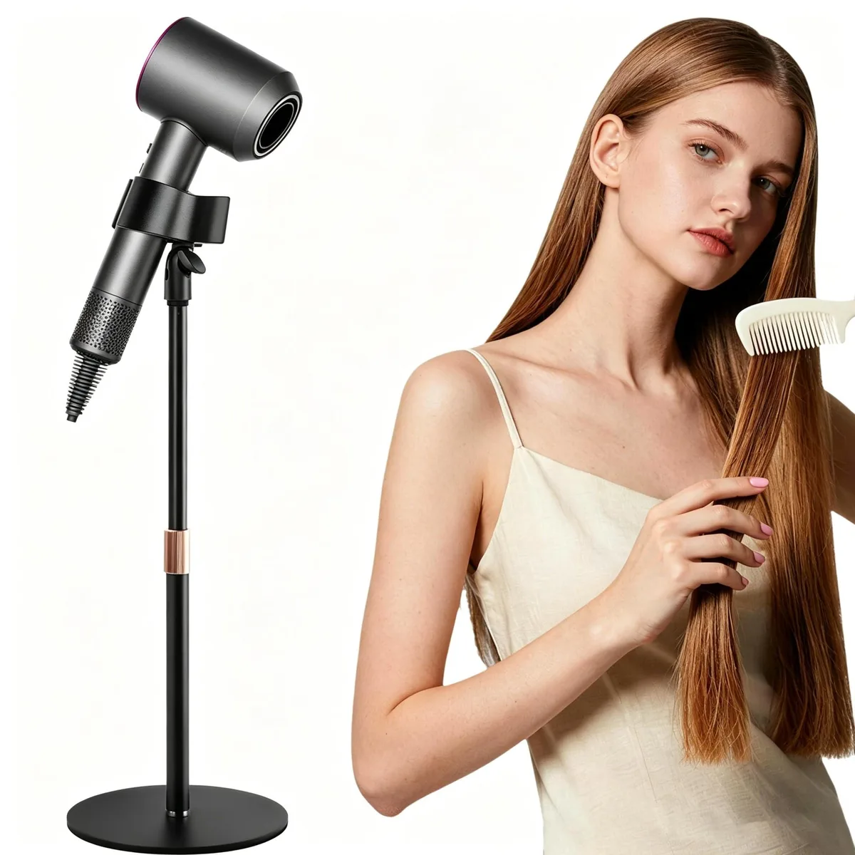BILIONE 360° Rotating Hair Dryer Stand Holder — product photo