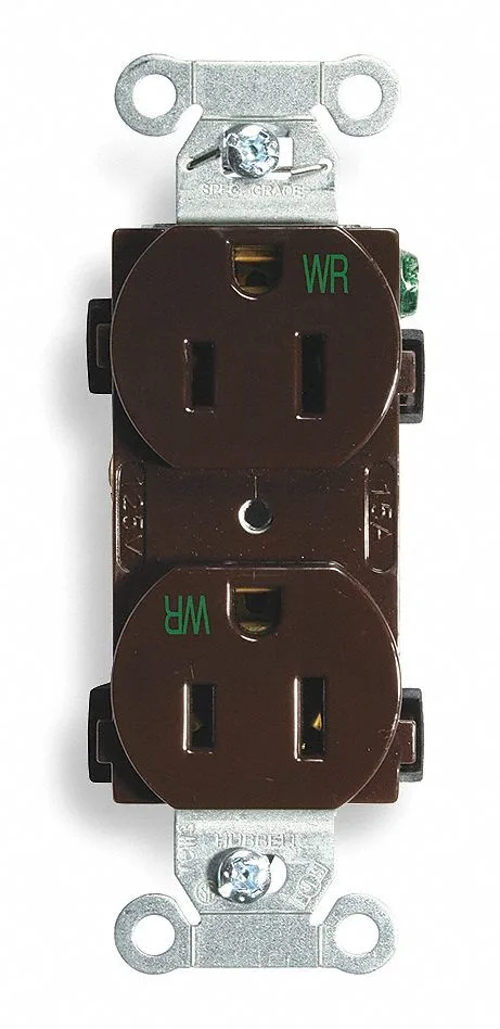 Hubbell Incorporated Hubbell Incorporated BR15WR 15A 125VAC duplex receptacle brown — product photo