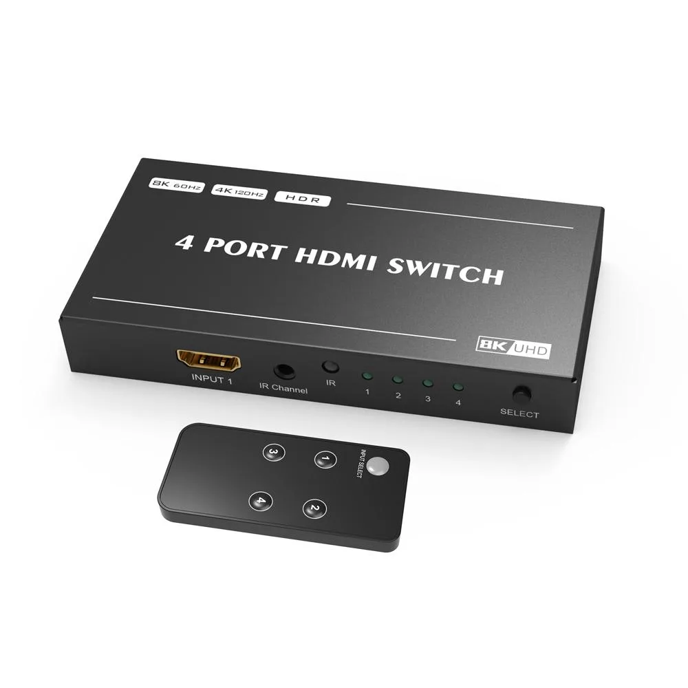 Jansicotek Jansicotek HDMI 2.1 Switch 4in 1out 8K@60Hz 4K@120Hz 48Gbps Remote — product photo