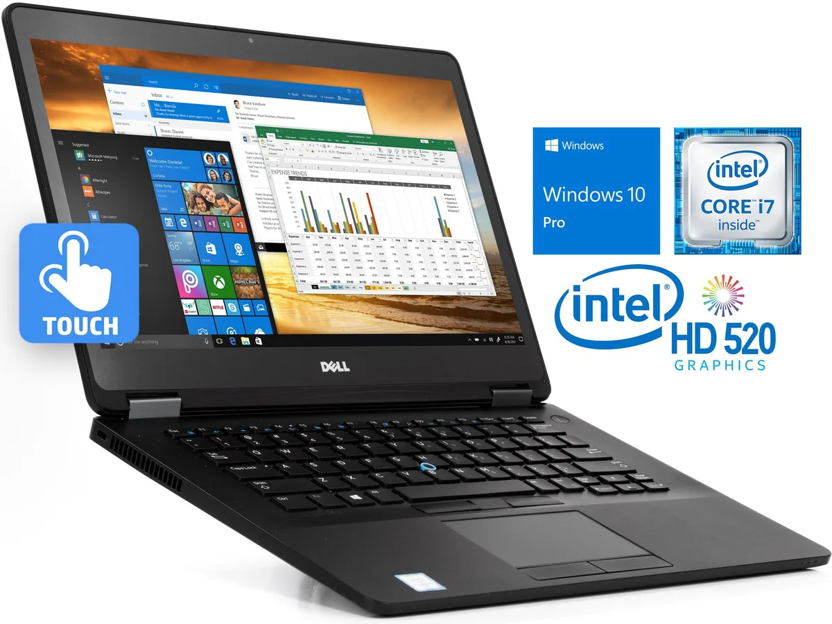 DELL DELL Latitude E7470 laptop i7-6600U 8GB 256GB SSD 14 QHD touch Windows 10 Pro — product photo