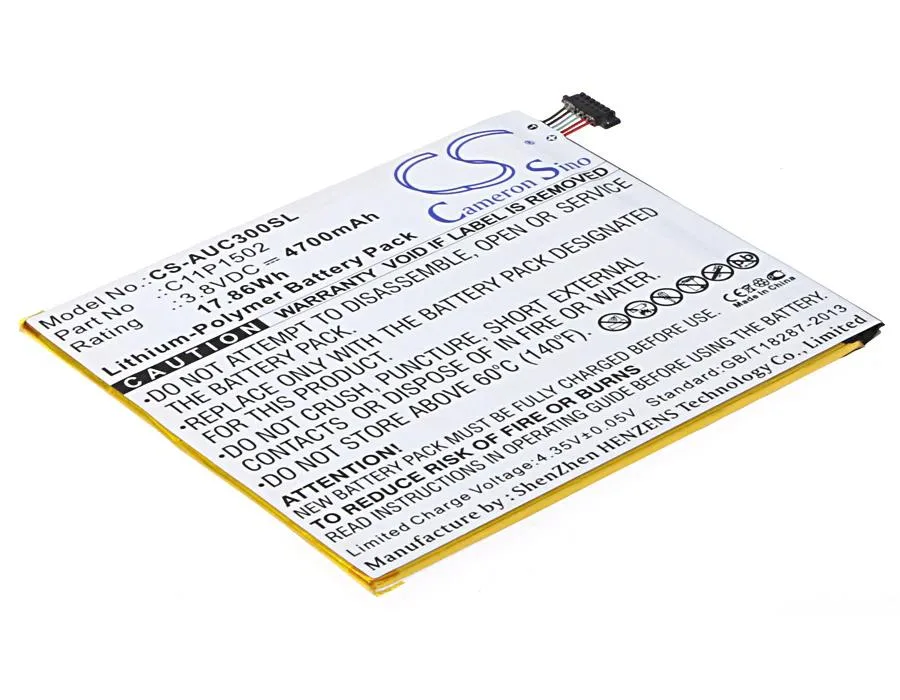 Rectangular replacement battery with black plastic casing and gold contacts