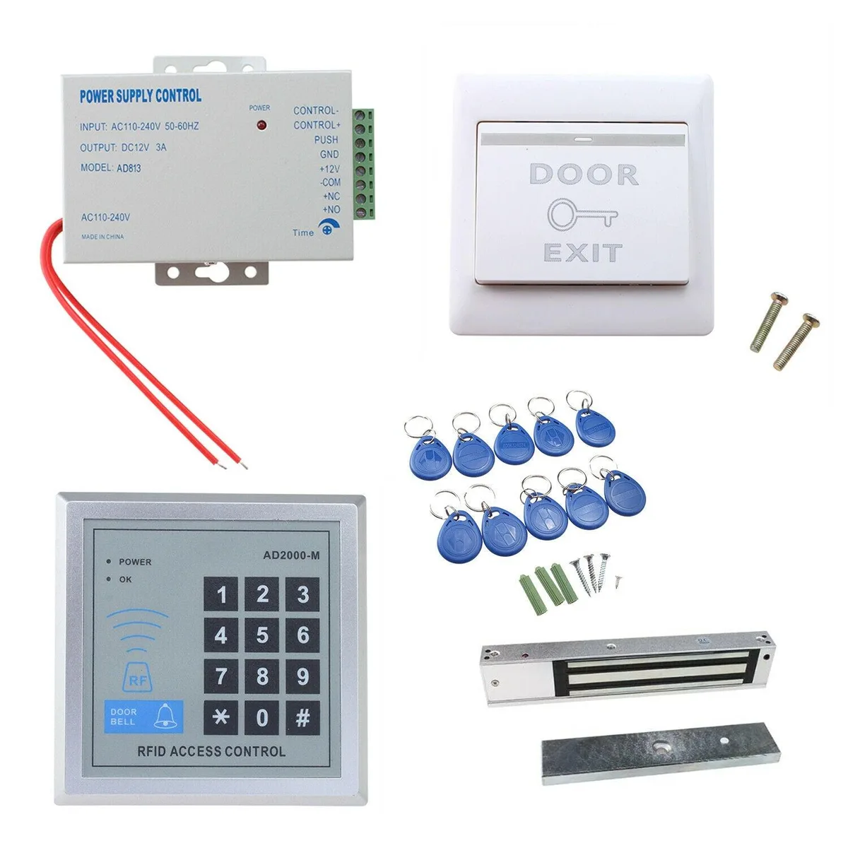 AGPtek AGPtek HS0014 RFID door lock kit 12V 280kg 130lbs — product photo