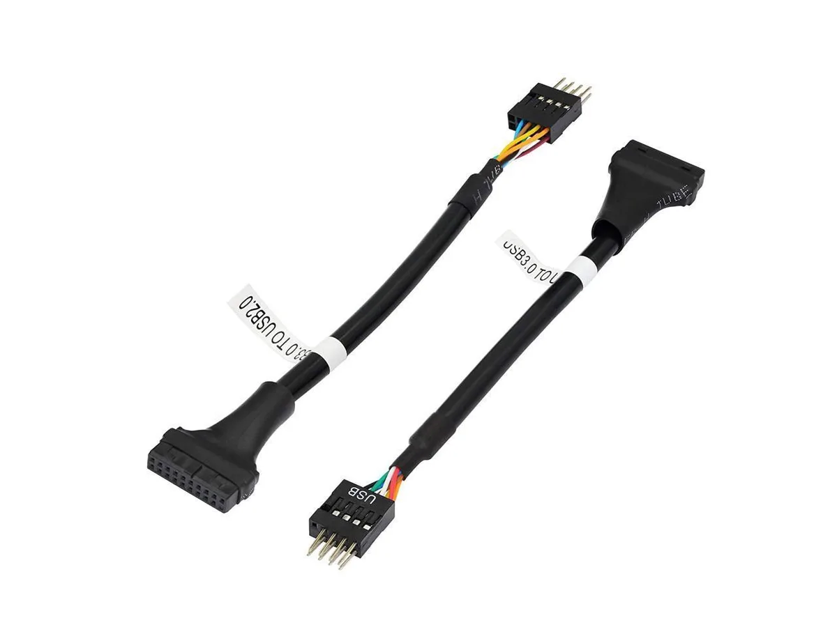BUCIER BUCIER USB 3.0 19 Pin Female to USB 2.0 9 Pin Male Cable 2-Pack 15 cm — product photo